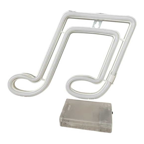 Bright White Musical Note Neon LED Light Sign Wall Decor Excellent Condition - Picture 3 of 4